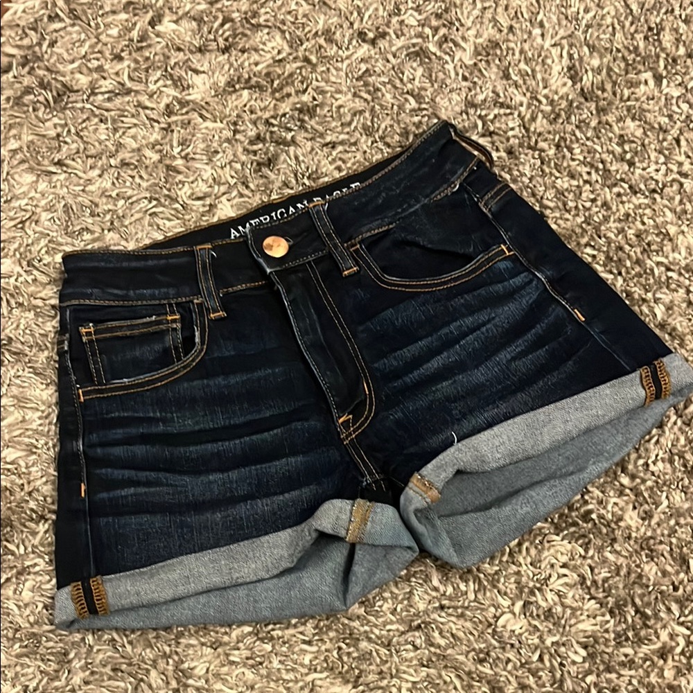 American Eagle Outfitters Blue Jean Shorts - Hi-Rise Shortie Style
